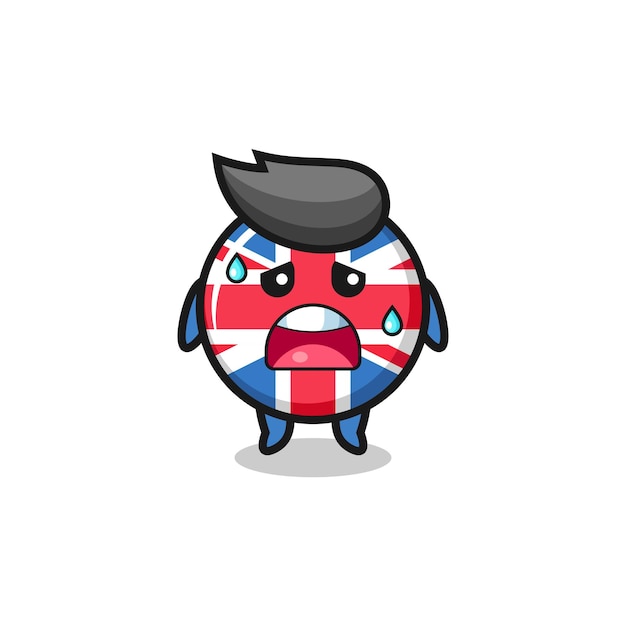 The fatigue cartoon of united kingdom flag , cute design