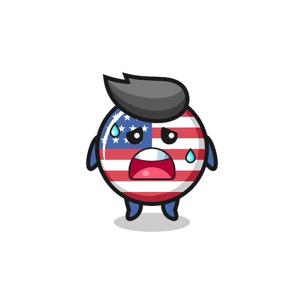 The fatigue cartoon of united states flag cute design