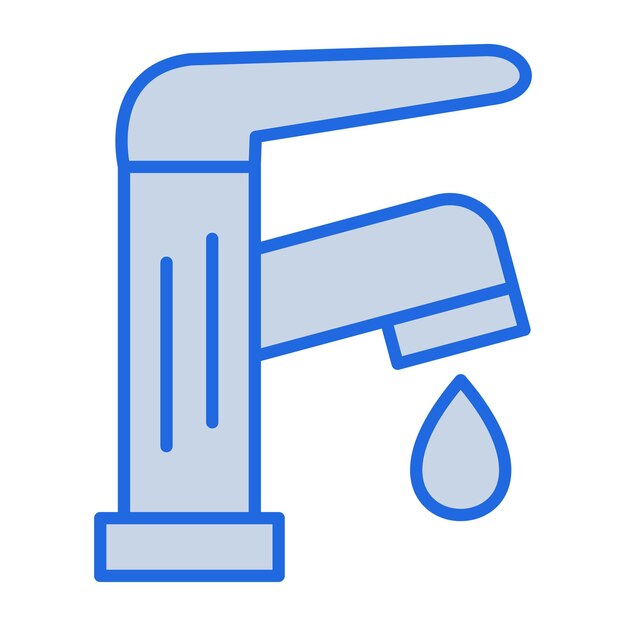 Faucet Blue Tone Illustration