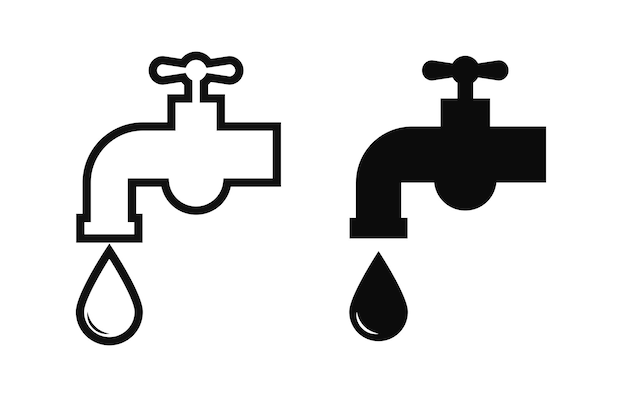 Faucet vector icon Black illustration isolated on white background for graphic and web design