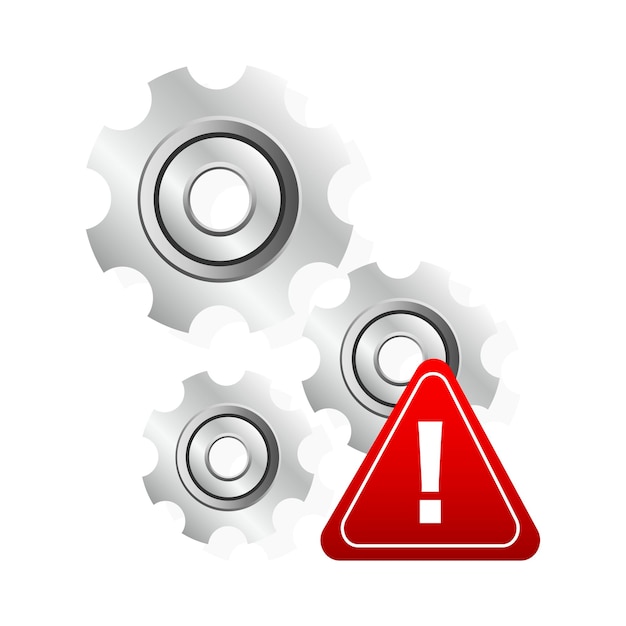 fault detected system error icon not working concept vector illustration