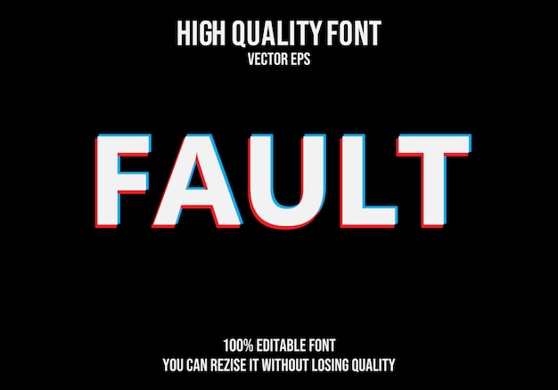 Fault vector text font effect