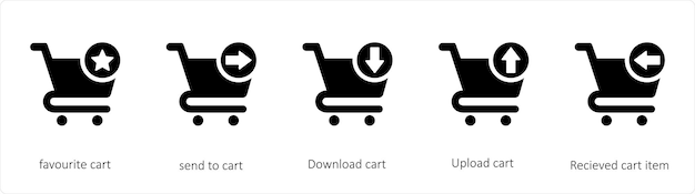 Vector favorite cart and send to cart