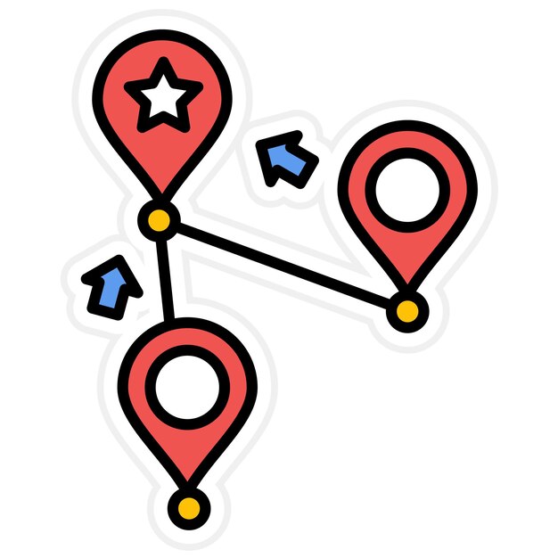 Vettore immagine vettoriale dell'icona della destinazione preferita può essere utilizzata per la mappa e la navigazione