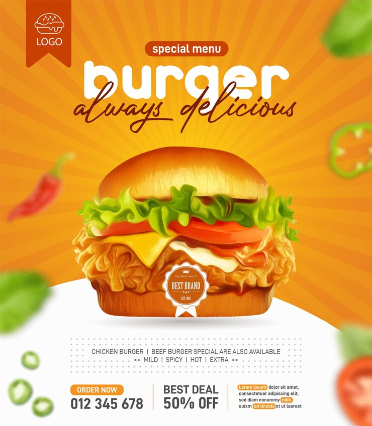 Vector favorite fast food poster template