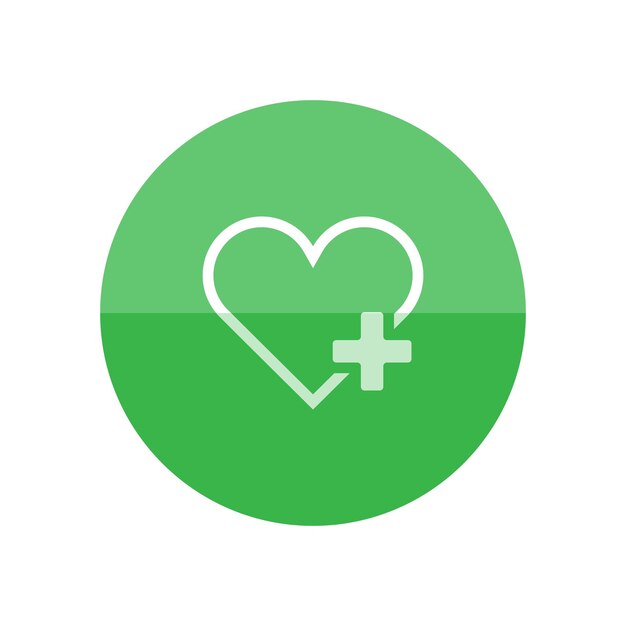 Favorite icon in flat color circle style Internet symbol like plus heart shape