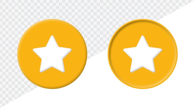 Любимая звезда значок сохранения в круге кнопка 3d награда рейтинг знак символ веб-кнопки значки интерфейса пользовательского интерфейса