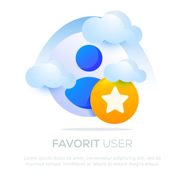 Favourite user illustration design for mobile app or website design