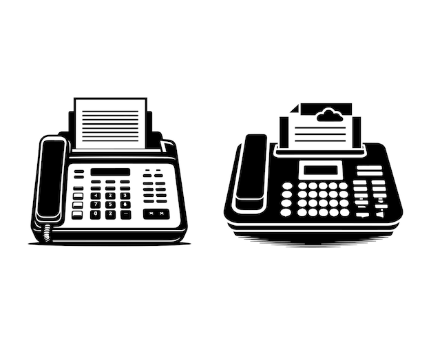 fax silhouet vector icoon grafisch logo ontwerp