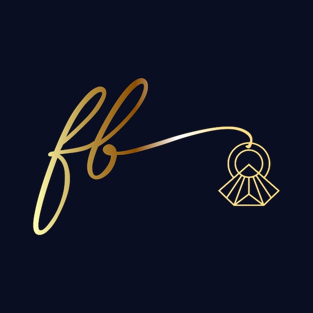 FB eerste logo bruiloft handschrift sieraden logo vector sjabloon