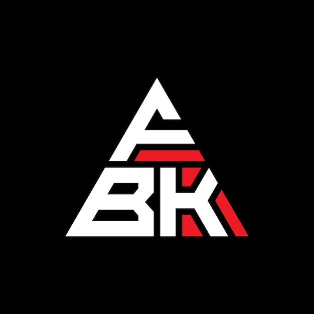 Вектор fbk треугольная буква дизайн логотипа с треугольной формой fbk триугольная конструкция логотипа монограмма fbk трехугольный вектор логотипа шаблон с красным цветом fbk трехкутный логотип простой элегантный и роскошный логотип