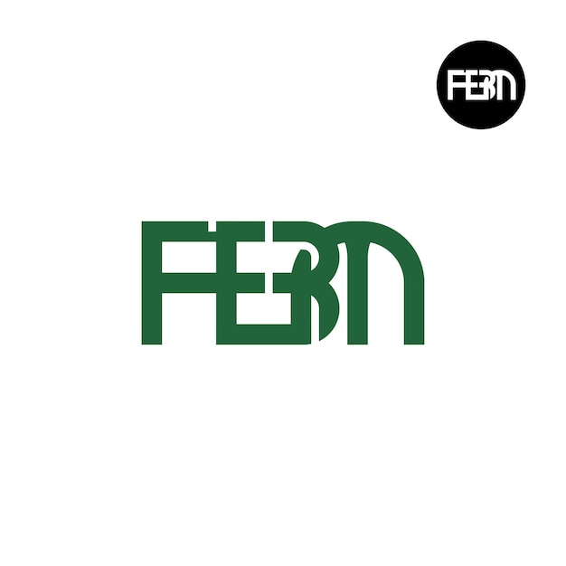 Vector fbm letter monogram logo ontwerp