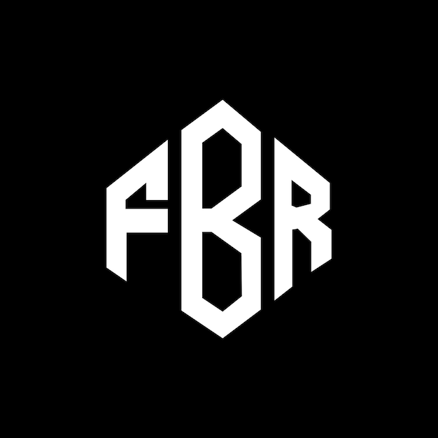 Vector fbr letter logo ontwerp met veelhoek vorm fbr veelhoek en kubus vorm logo ontwerp fbr zeshoek vector logo sjabloon witte en zwarte kleuren fbr monogram bedrijf en vastgoed logo