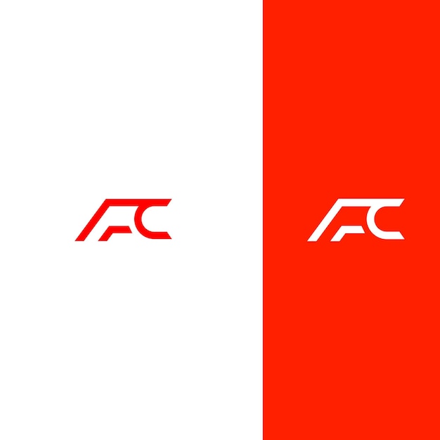 Vector fc cf letter logo design template elements modern abstract digital alphabet letter logo