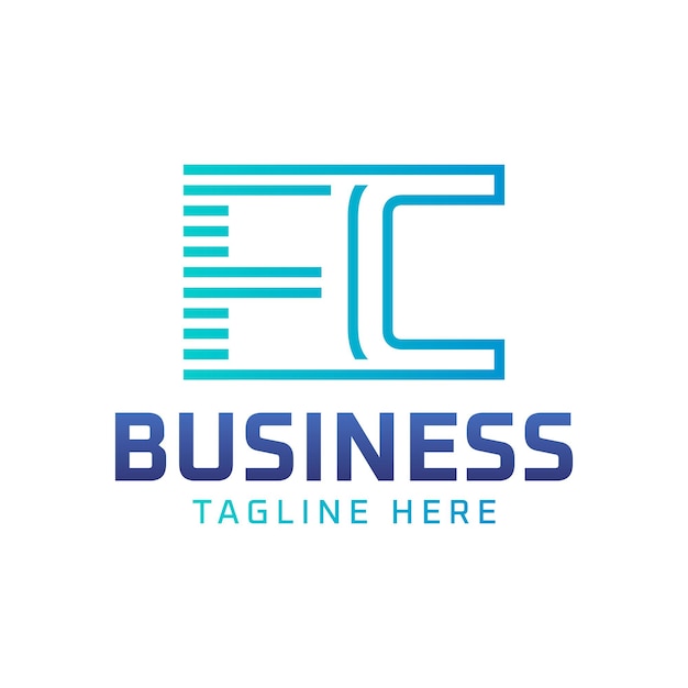 FC Logo Design Sleek Moderne Letter FC Logo voor Bedrijven