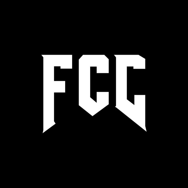 FCC ロゴデザイン 黒と白の色の組み合わせ FCC ロゴ FCC ベクトルデザイン FCC アイコン FCC アルファベット FCC タイポグラフィー ロゴデザイン