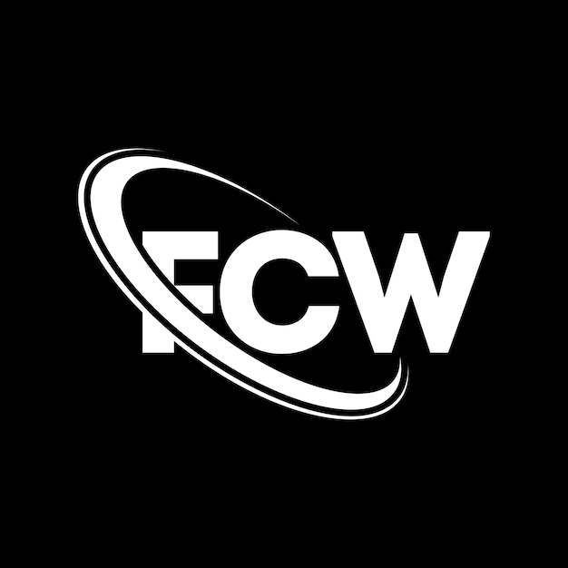 FCW 로고: FCW 글자, FCW 문자 로고 디자인, FCW 이니셜, 원과 대문자 모노그램 로고, FCW 타이포그래피, 기술 사업 및 부동산 브랜드