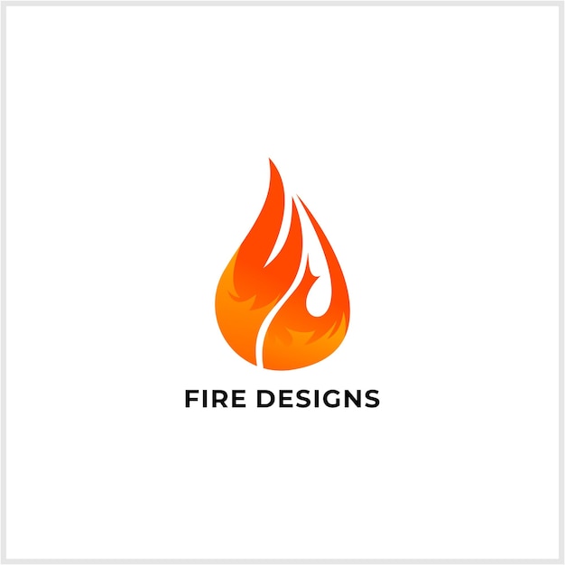 Vector fd f d letter logo with fire flames design