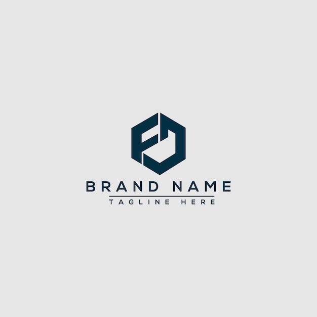 FD Logo Design Template Vector Graphic Branding Element.