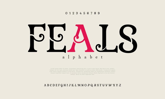 Feals creative vintage alphabet font Digital abstract moslem futuristic fashion sport minimal techno