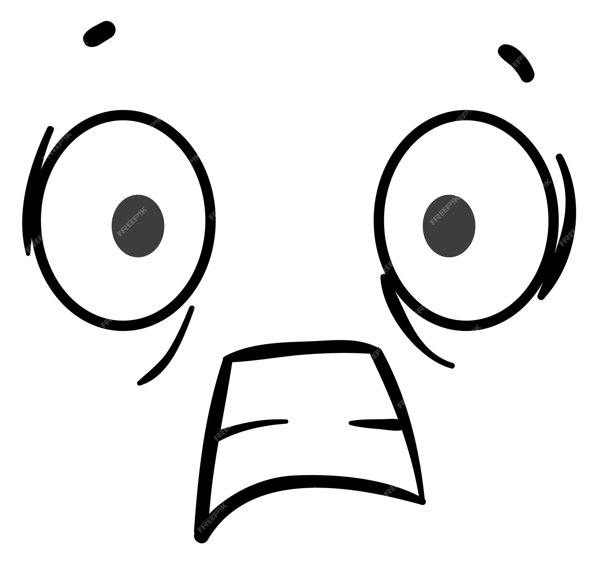 Scared Face Png , Png Download - Scared Face Clipart Black And