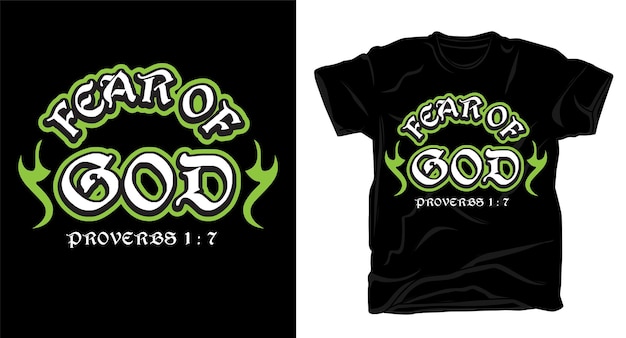 Tシャツのデザインのための神のキリスト教の聖書のタイポグラフィの恐怖