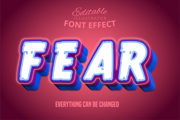 Fear text, 3d editable font effect