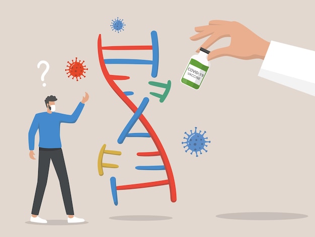 Vettore la paura che un vaccino possa in qualche modo cambiare il tuo dna