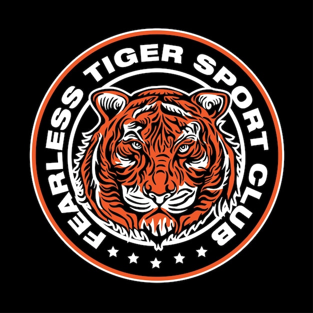 벡터 fearless tiger sport club 엠블럼 디자인