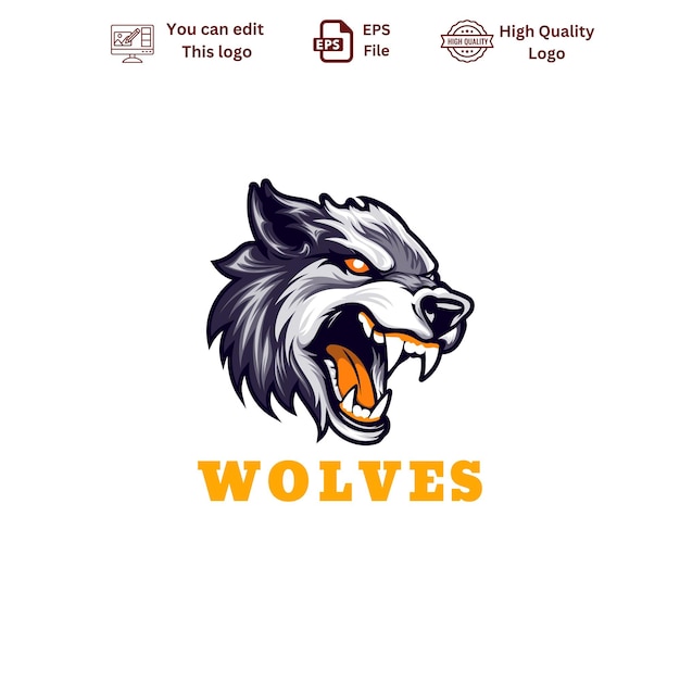 Fearsome Wolf Mascot Logo