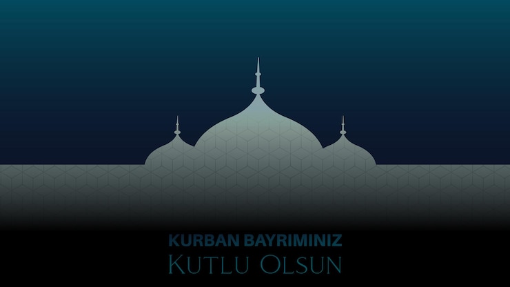 Vector feast of the sacrif eid aladha mubarak feast of the sacrifice greeting turkish kurban bayraminiz kutlu olsun holy days of muslim community