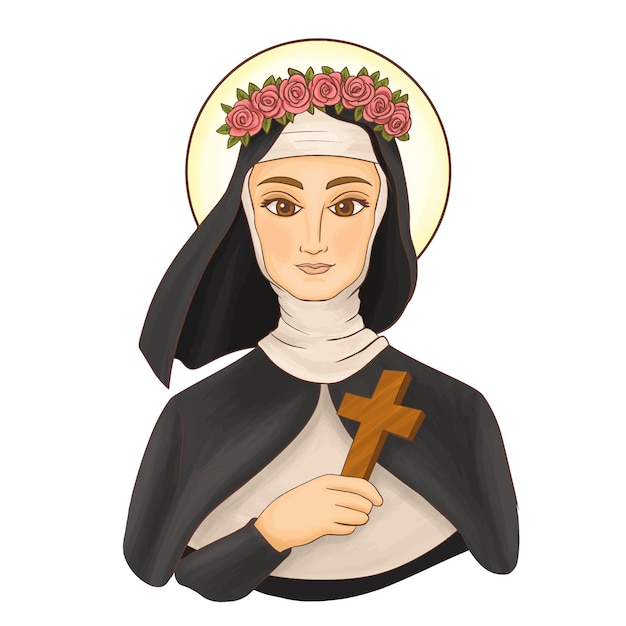 Vector feast of santa rosa de lima saint of peru