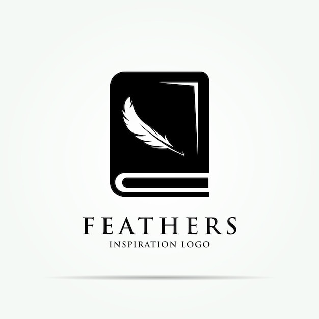 Feather book educational story collection logo