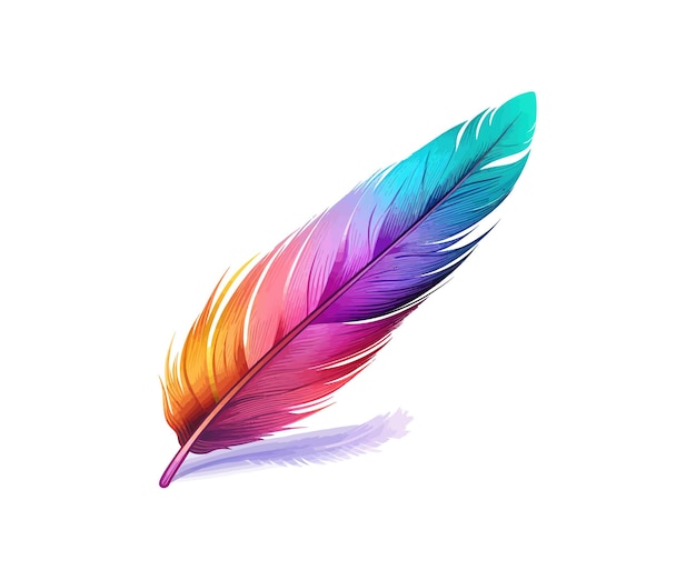 Feather Colored Feather Vector illustration design