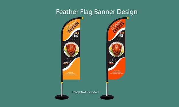 Feather flag design for food