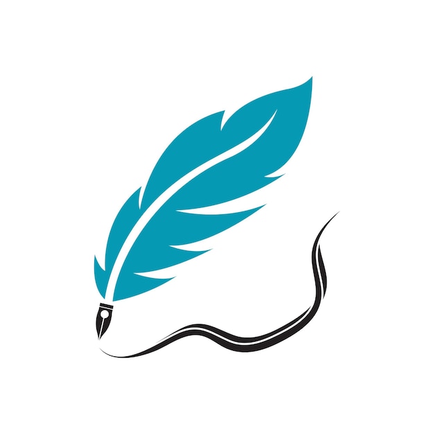 Feather ganzenveer ontwerp icoon en logo illustratie