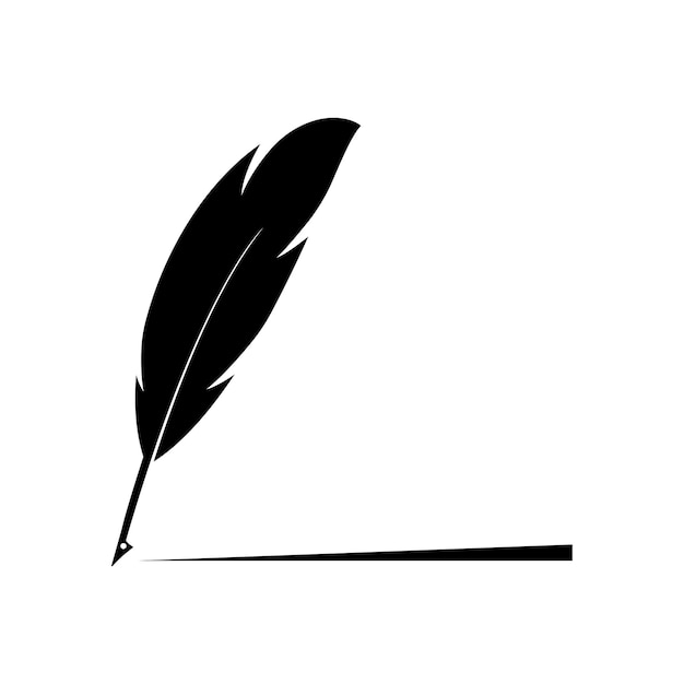 Feather ilustration logo vector template