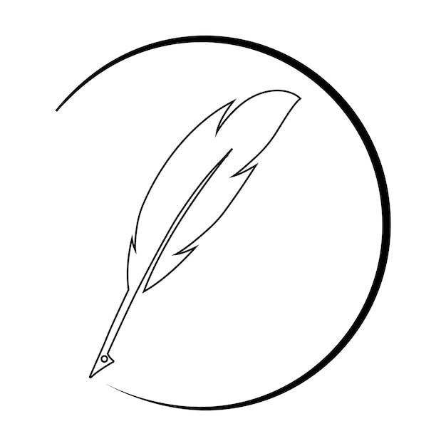 Feather ilustration logo vector template