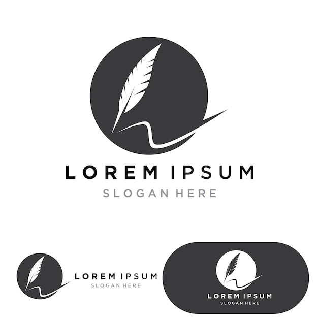 Feather law logo templatevector