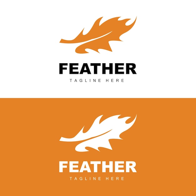 Feather Logo Abstract Simple Feather Design Wing Feather Vector Pencil Stationery Simple Icon