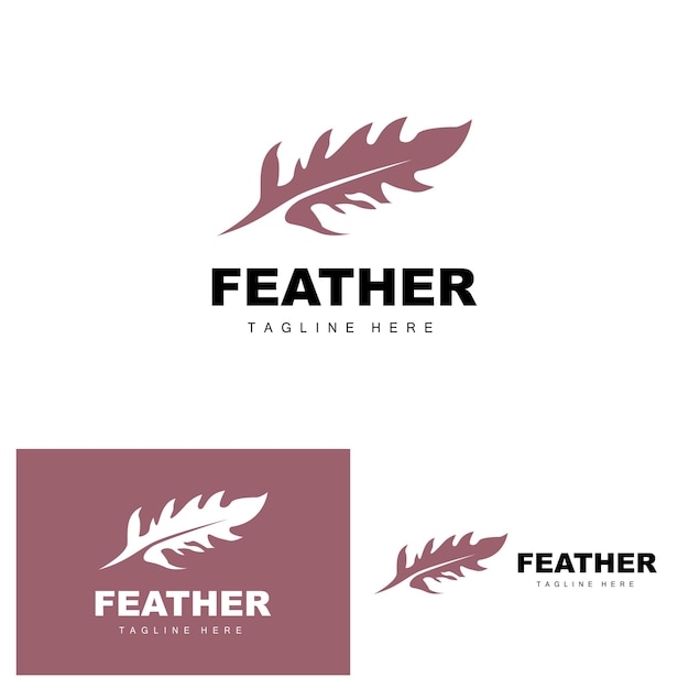 Feather Logo Abstract Simple Feather Design Wing Feather Vector Pencil Stationery Simple Icon