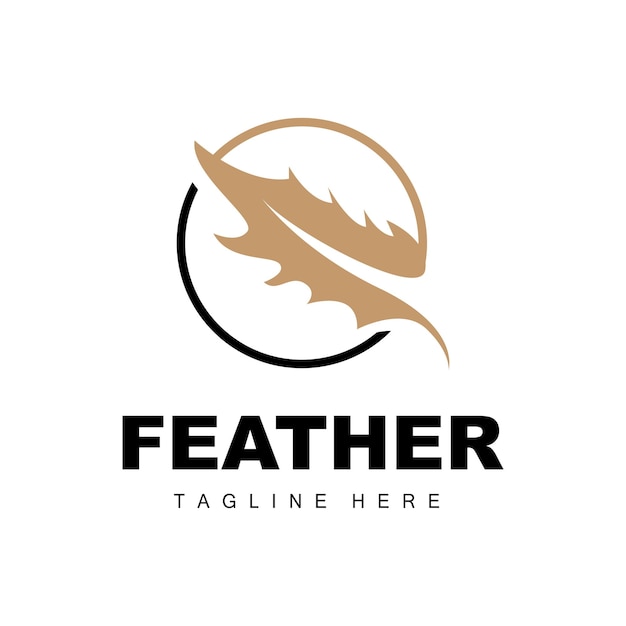 Feather Logo Abstract Simple Feather Design Wing Feather Vector Pencil Stationery Simple Icon