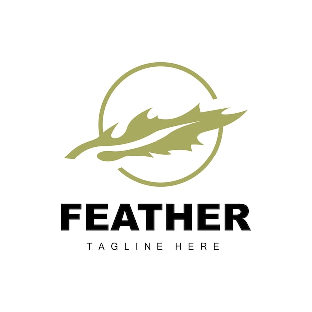 Feather Logo Abstract Simple Feather Design Wing Feather Vector Pencil Stationery Simple Icon