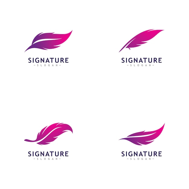 Feather logo concepts Creative Feather logo design vector