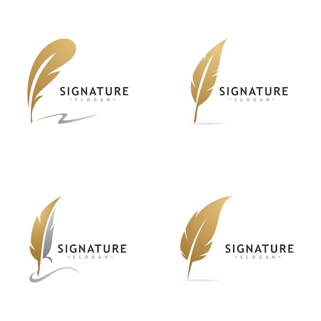 Feather logo concepts Creative Feather logo design vector