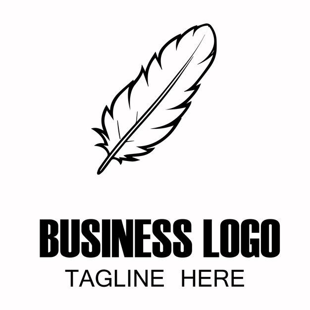 Vector feather logo design for business