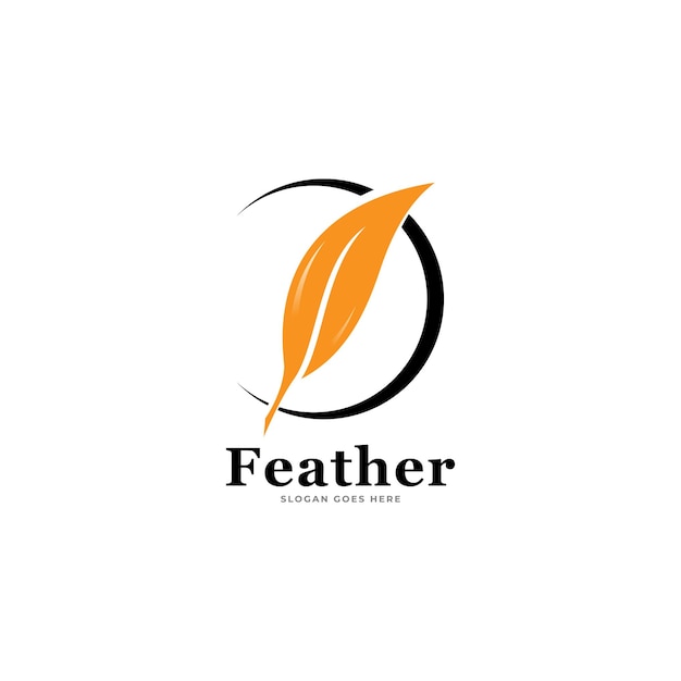 feather logo icon design vector illustration symbol.