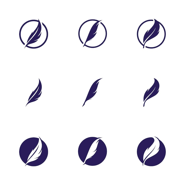 フェザーロゴアイコンデザインベクトルシンボル