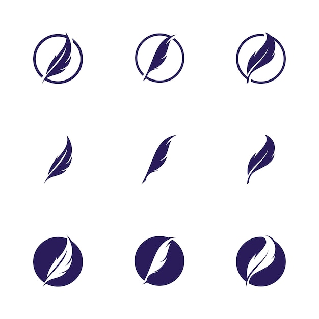 Feather logo icon design vector symbol