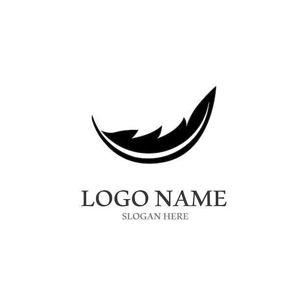 Feather-logo met vectorstijlsjabloon